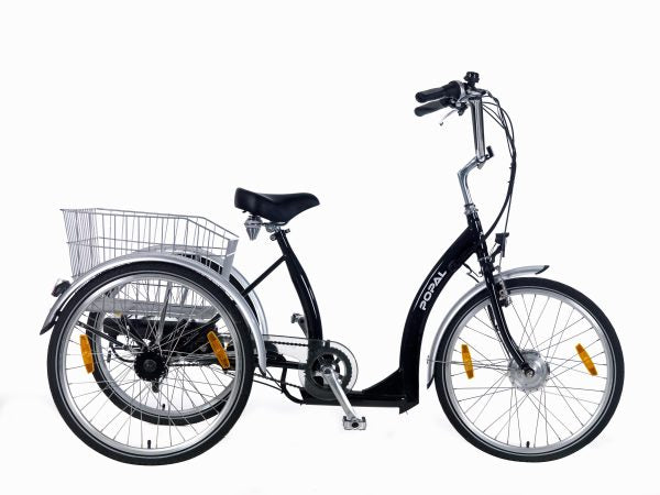 Popal Elektrische E-Luxe Driewieler fiets 24 inch Zwart