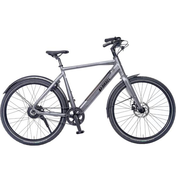 Bikkel Centro E-Bike Heren 53cm 1V Belt 375Wh - Mat Staal