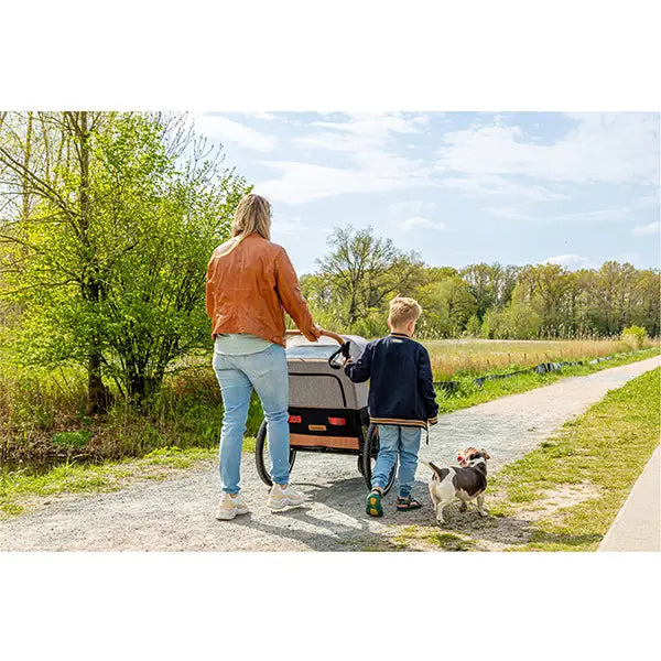 Bobike 2 in 1 Fietskar 2-Kinderen - Zwart/Grijs