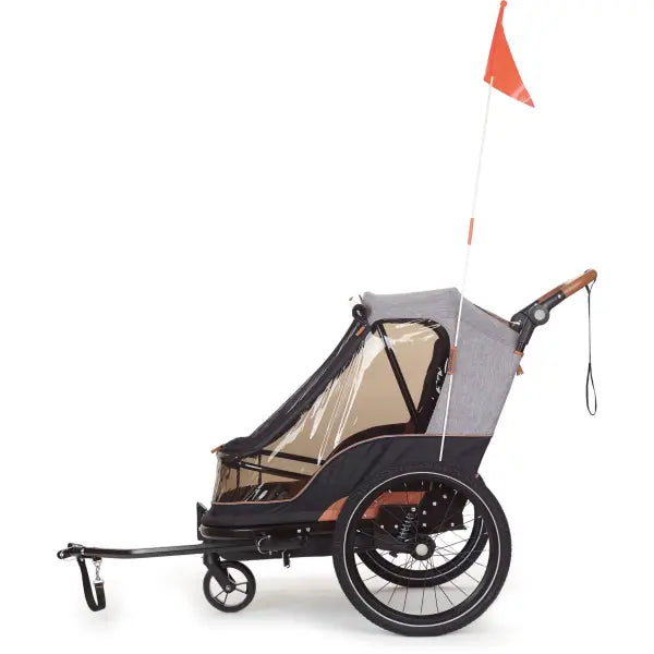 Bobike 2 in 1 Fietskar 2-Kinderen - Zwart/Grijs